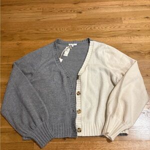 Z Supply Gray and Cream Cardigan Sweater